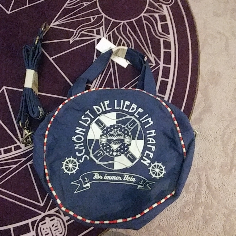 NWT Modcloth Blutsgeschwister Blue Canvas Bag Cute